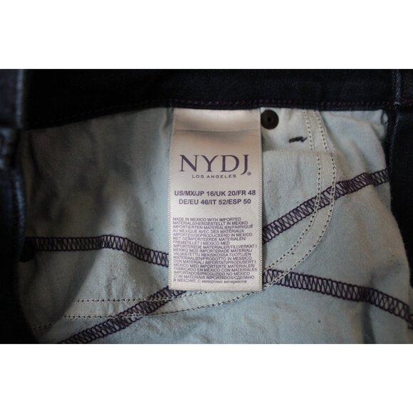 NYDJ Marilyn Straight Jeans Women 16 Dark Wash Blue Lift Tuck Denim Stretch L - Picture 5 of 6
